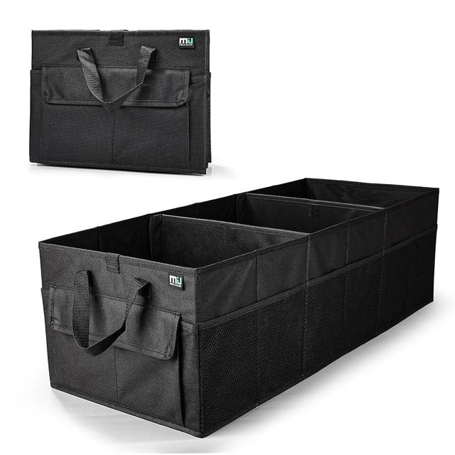 MIU COLOR Car Trunk Organizer, 70L Large Capacity Car Organizer, 12 Pockets with Non-Slip Bottom, Collapsible Multi Compartment Car Storage Organizer for Suv/Jeep/Sedan//Van, Black