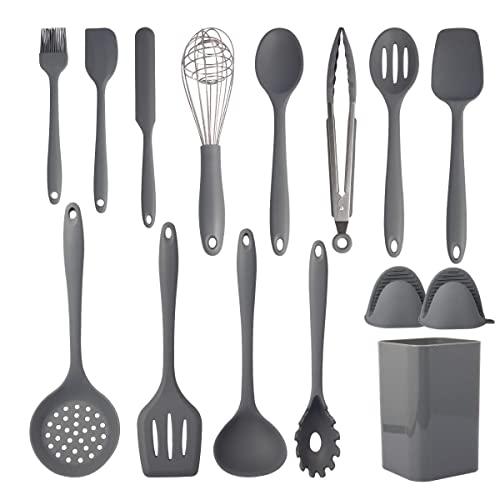 Cooking Utensils Set,Silicone Kitchen Utensils Set 15PCS,Non-Stick Silicone Kitchen Cooking,Heat Resistant 446°F Gadgets Cookware Set,Best Kitchen Tool Set,kitchen essentials for new home(Non Toxic)