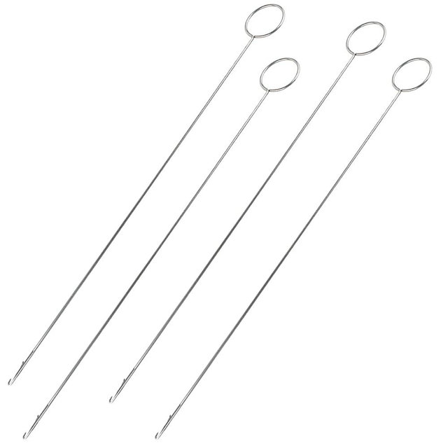 4 Pcs Sewing Loop Turner Hook, Needle Hook with Latch, Tongue Crochet Tool for Fabric Belts Strips Tube Straps DIY Accessories