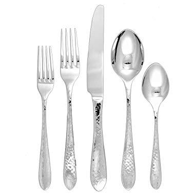 Ginkgo International Starlight 42-Piece Stainless Steel Flatware Place Setting, Service for 8 Plus 2-Piece Hostess Set