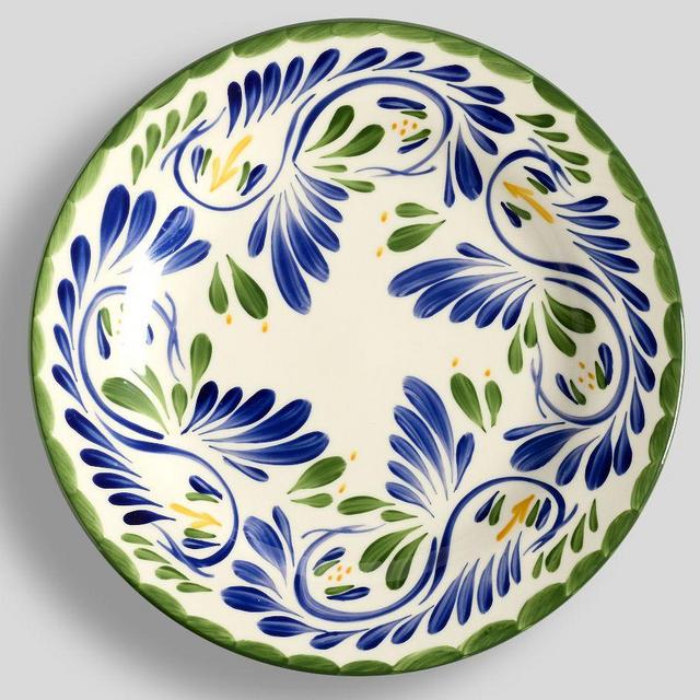 Puebla Porcelain Dinner Plates, Set of 4 - Blue/Green Multi