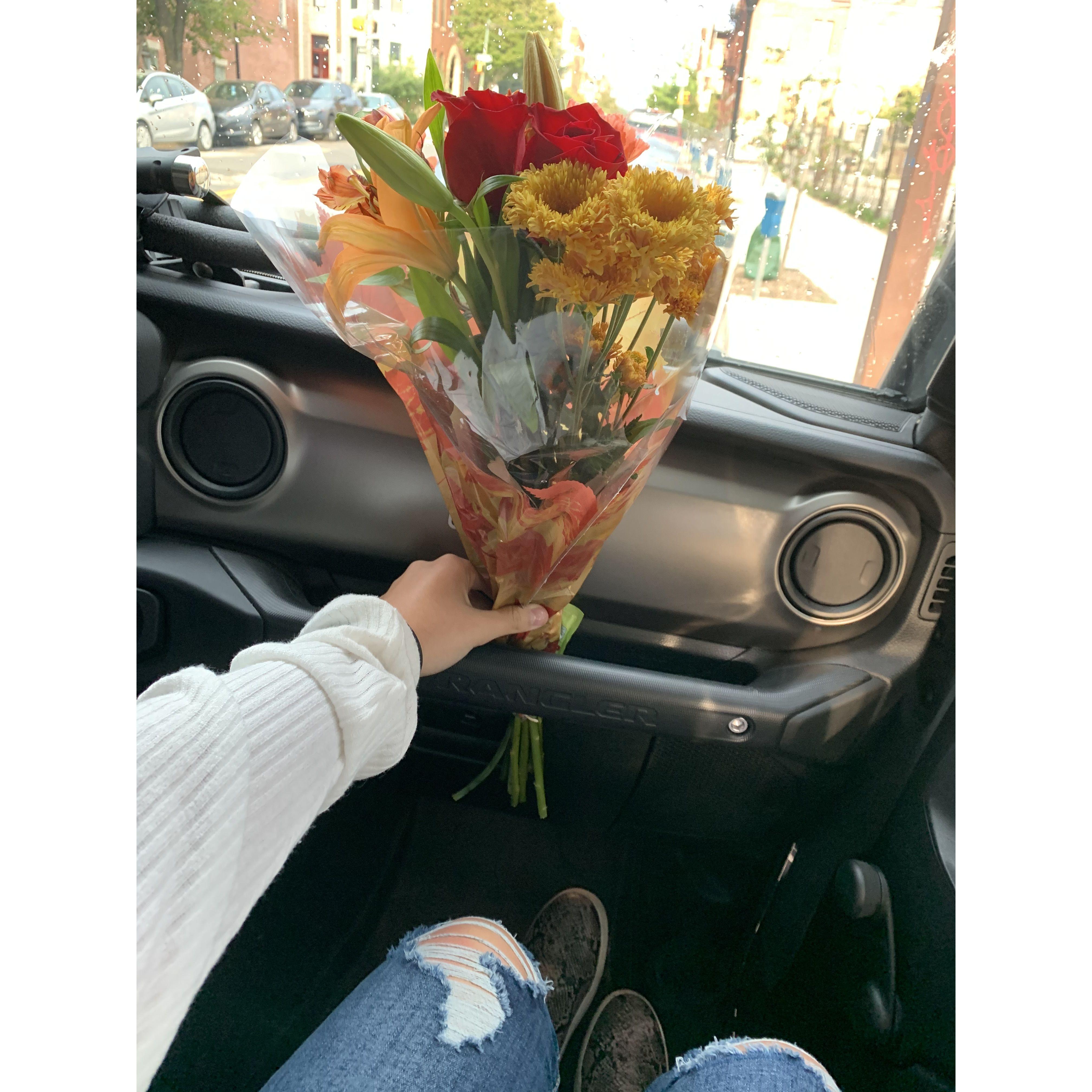 The first flowers Zach got me on our very first date!