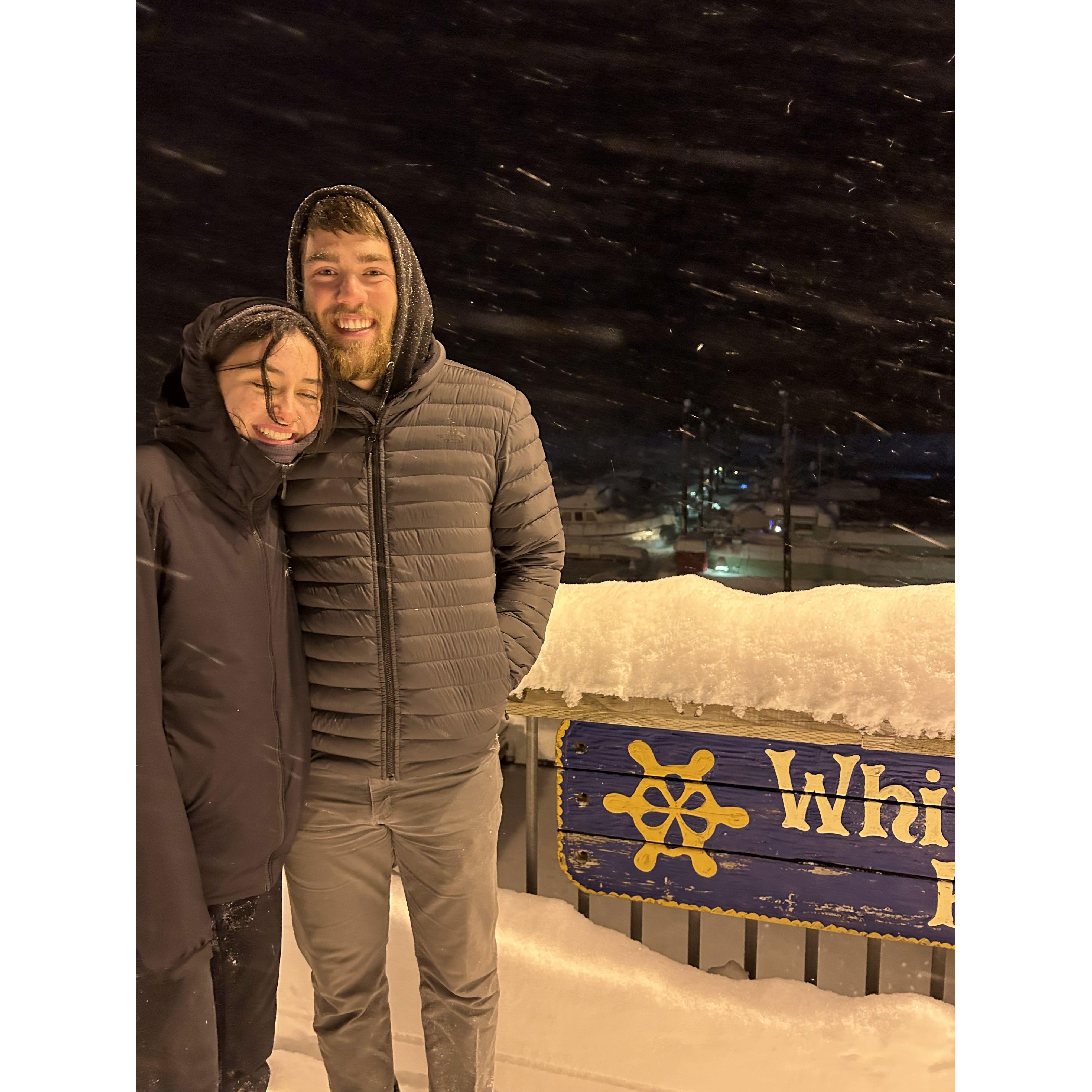 Drew's first time seeing Alaska winters