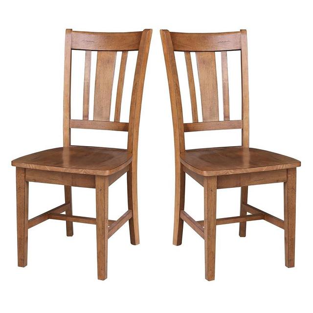 Set of Two San Remo SplatBack Dining Chairs, Distressed Oak