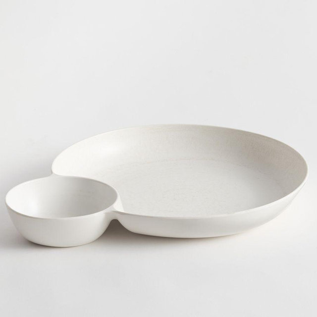 Larkin Melamine Chip & Dip Server - White