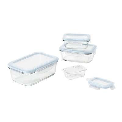 OXO 8pc Glass Food Storage Container Set Blue