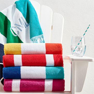 Multi-Stripe Beach Towel - Blue