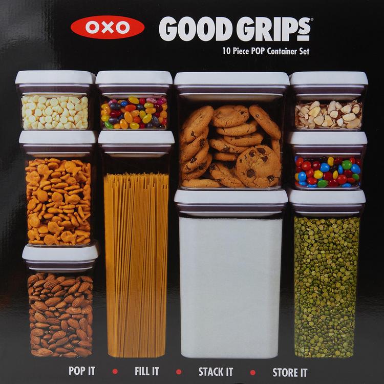  OXO Good Grips 10-Piece Airtight Food Storage POP Container  Value Set, Standard Packaging,White,10 Piece: Food Savers: Home & Kitchen