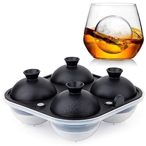 Samuelworld Large Sphere Ice Tray Mold Whiskey Big Ice Maker 2.5 Inch Ice Ball for Cocktail and Scotch