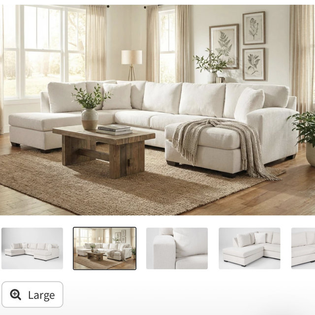 Rincon Cream 3 Piece Sectional With Right Arm Facing Chaise Left Arm Facing Corner Chaise Armless Loveseat