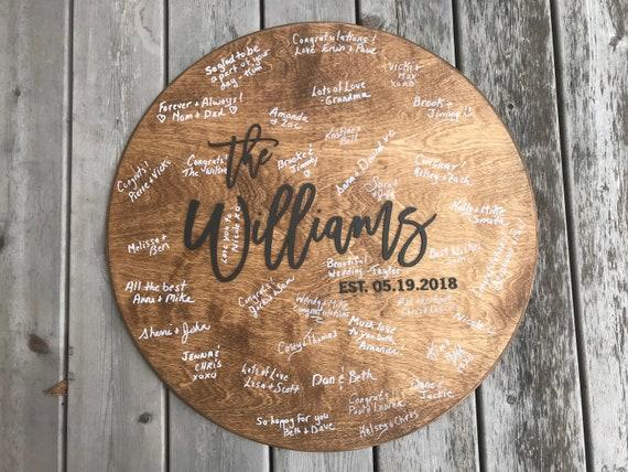 Custom Wedding Guestbook: Provincial and Black 30" Round