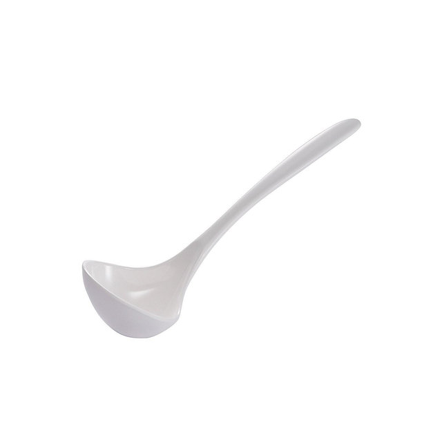 Hutzler 7.5-Inch Long Mini Melamine Ladle, Great for Serving Sauces and Gravies White