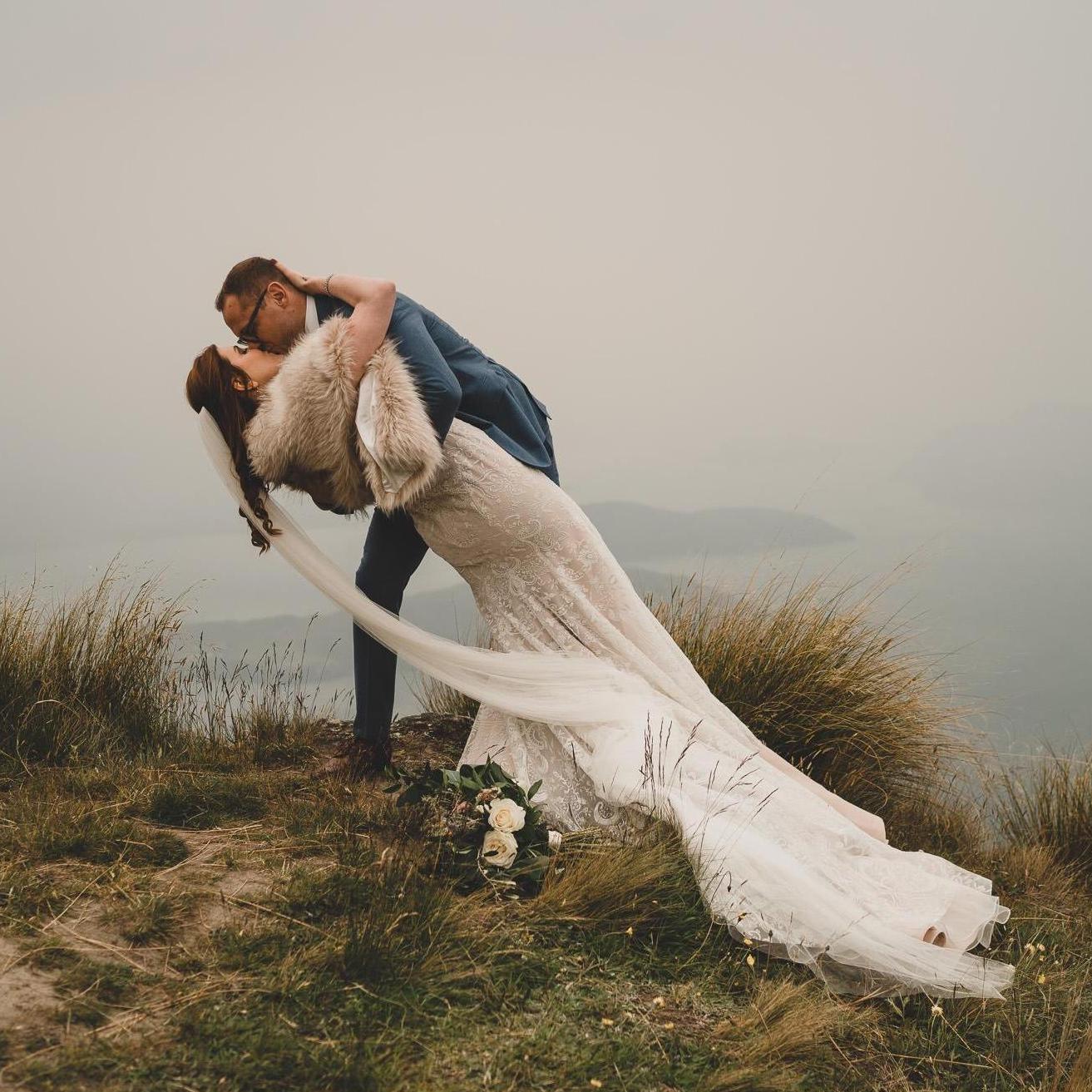 First kiss as husband and wife