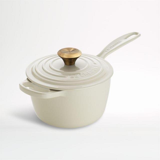 Le Creuset ® Signature 1.75 qt. Cream Saucepan with Lid