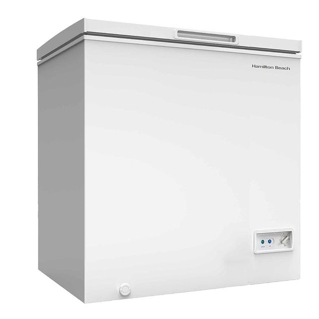 Hamilton Beach HBFRF1006 Chest Freezer-Adjustable Thermostat-Removable Vinyl Coated Wire Basket-Easy Defrost Drain-10 Cubic Feet, 10 cu ft, White