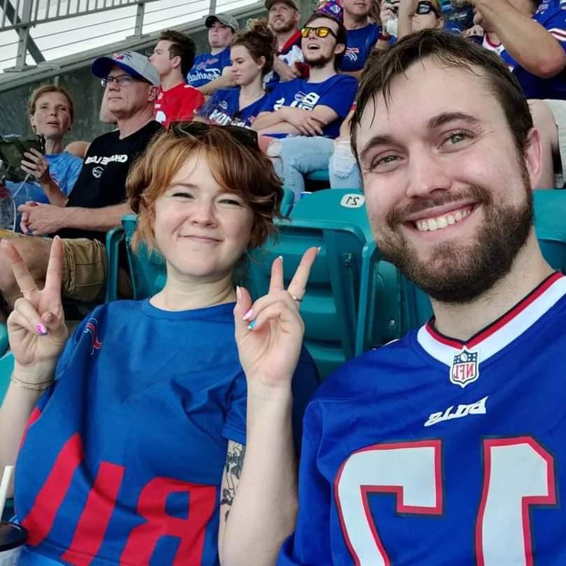 Dylan graduated with his MHA shorty after we met! We celebrated by watching the Bills lose to the Dolphins in Miami.