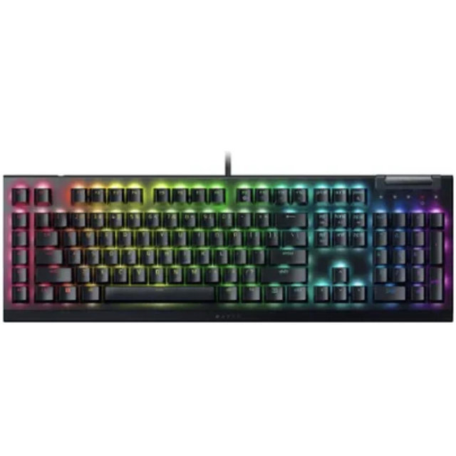 Razer - BlackWidow V4 X Full Size Wired Mechanical Green Clicky Switch Gaming Keyboard with Chroma RGB Backlighting - Black