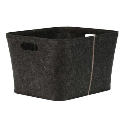 Medium Felt Basket with Stitching Dark Gray 10.5"x14" - Project 62™