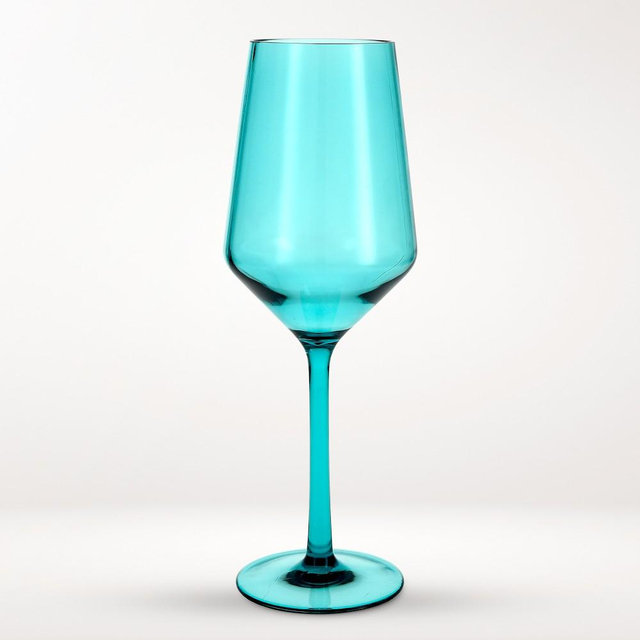 Outdoor Pure White Wine Glasses, Set of 6, Aqua