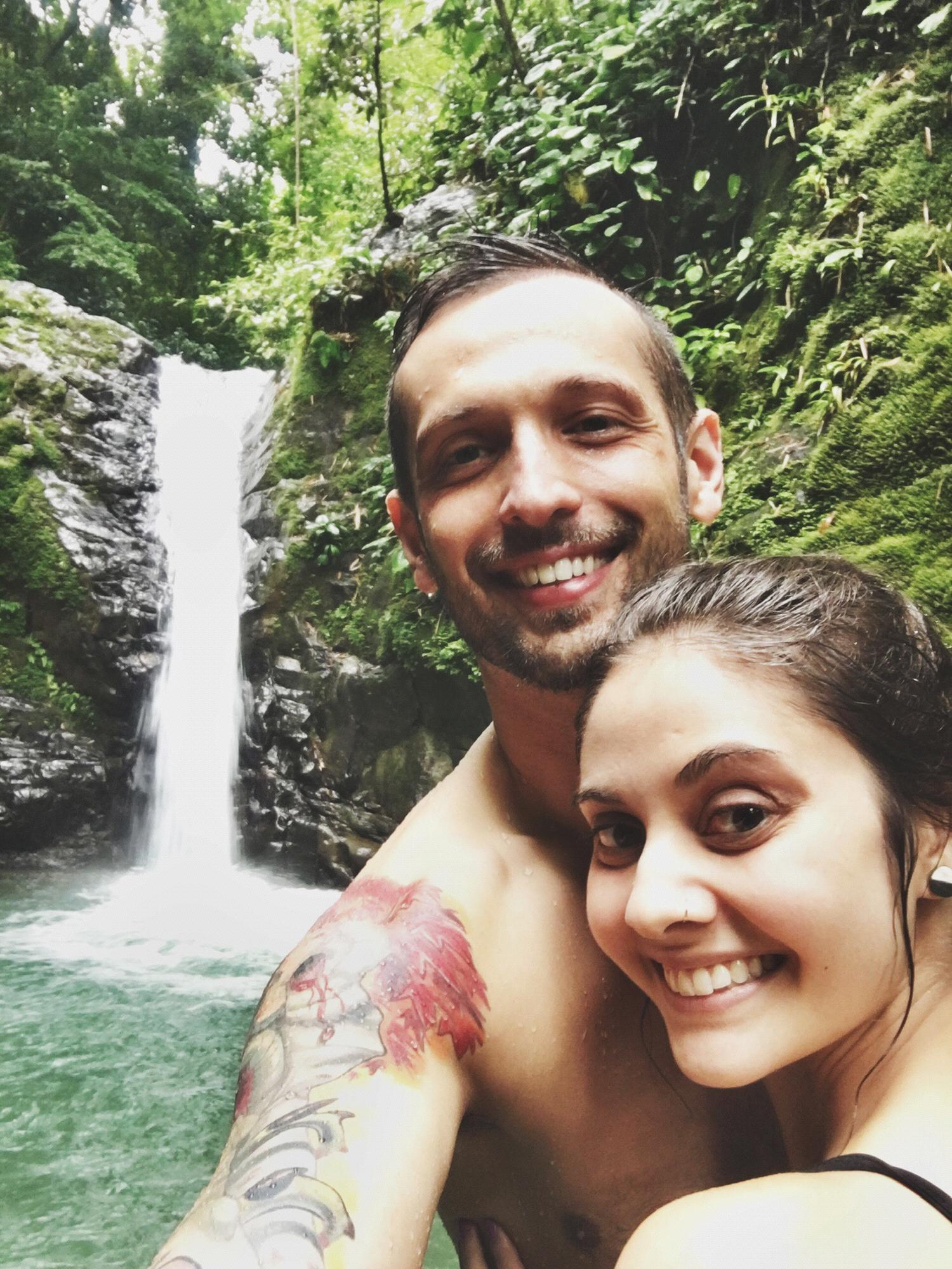 Sliding down waterfalls in Costa Rica