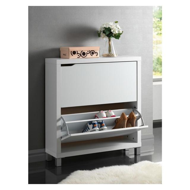 Simms Modern Shoe Cabinet White - Baxton Studio