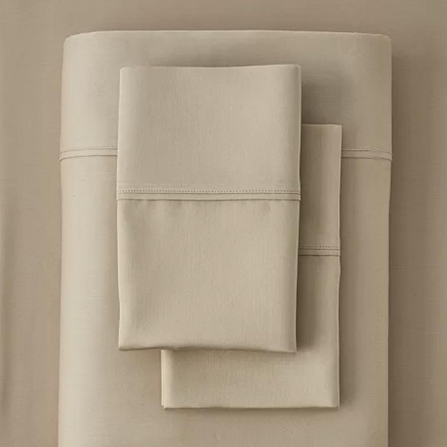 Cotton-Blend Sheet Set - Taupe, Queen