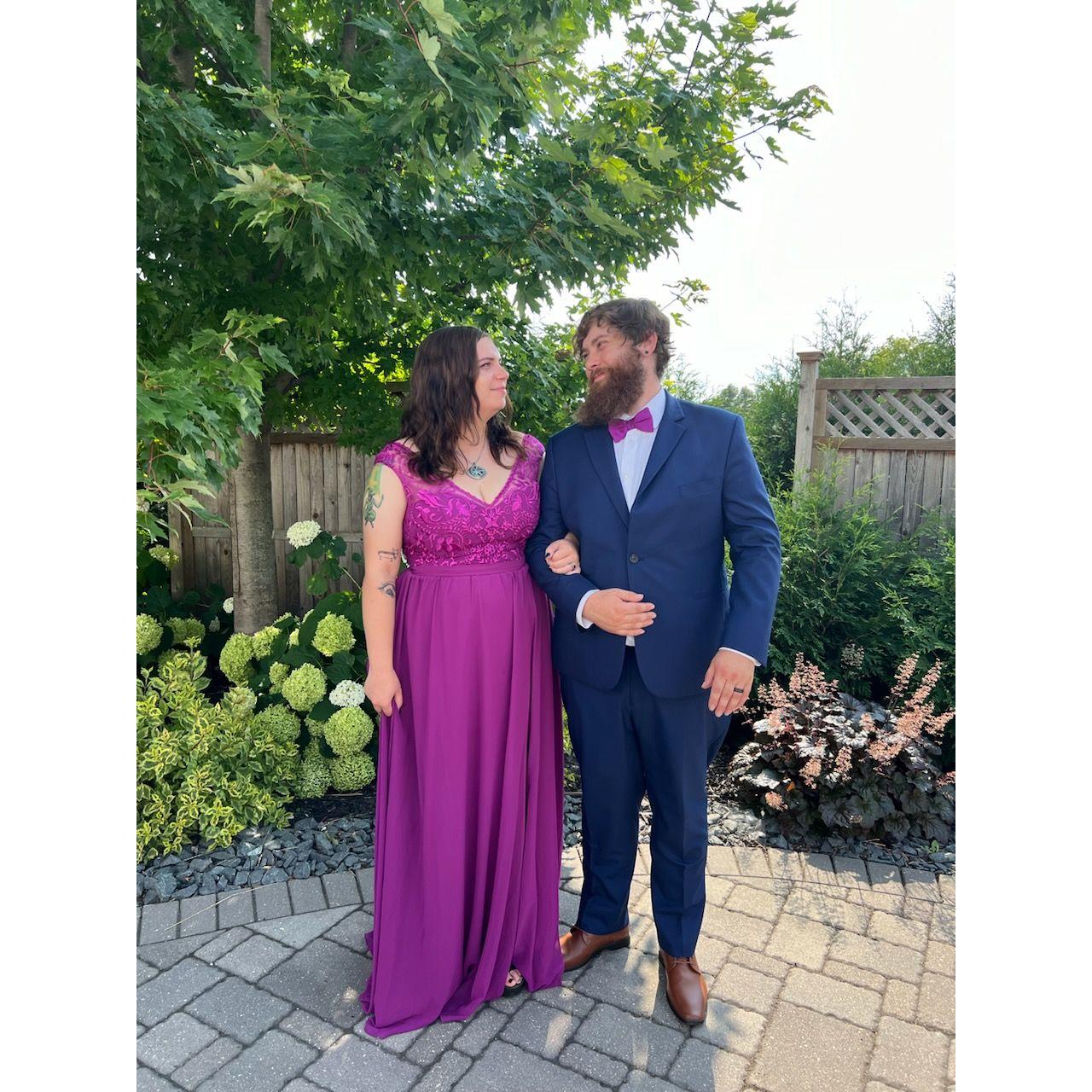 Fancied up for Malcolm and Shelby's wedding