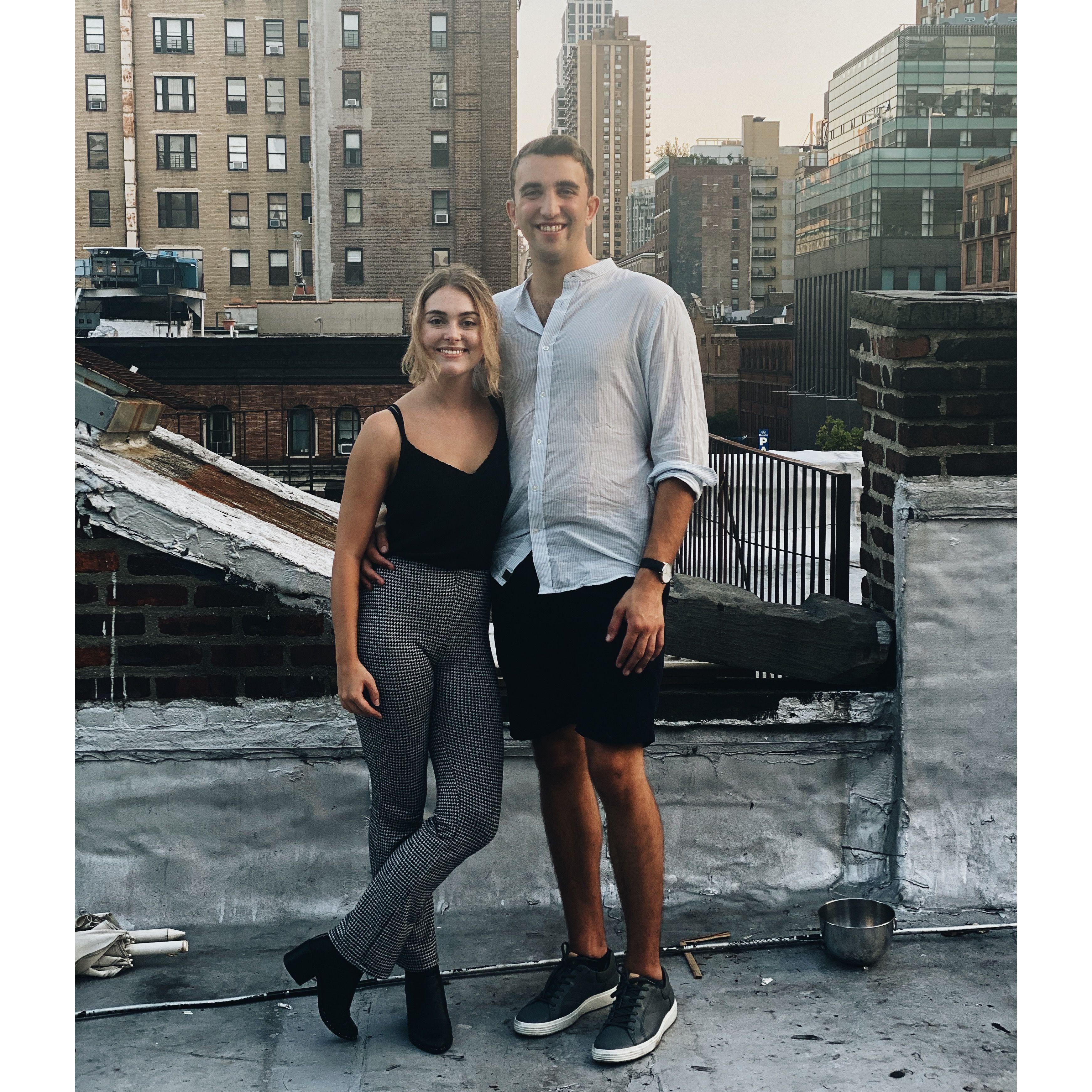 One of our first photos together, back in 2020! Taken on the roof of Shea's first NYC apartment.