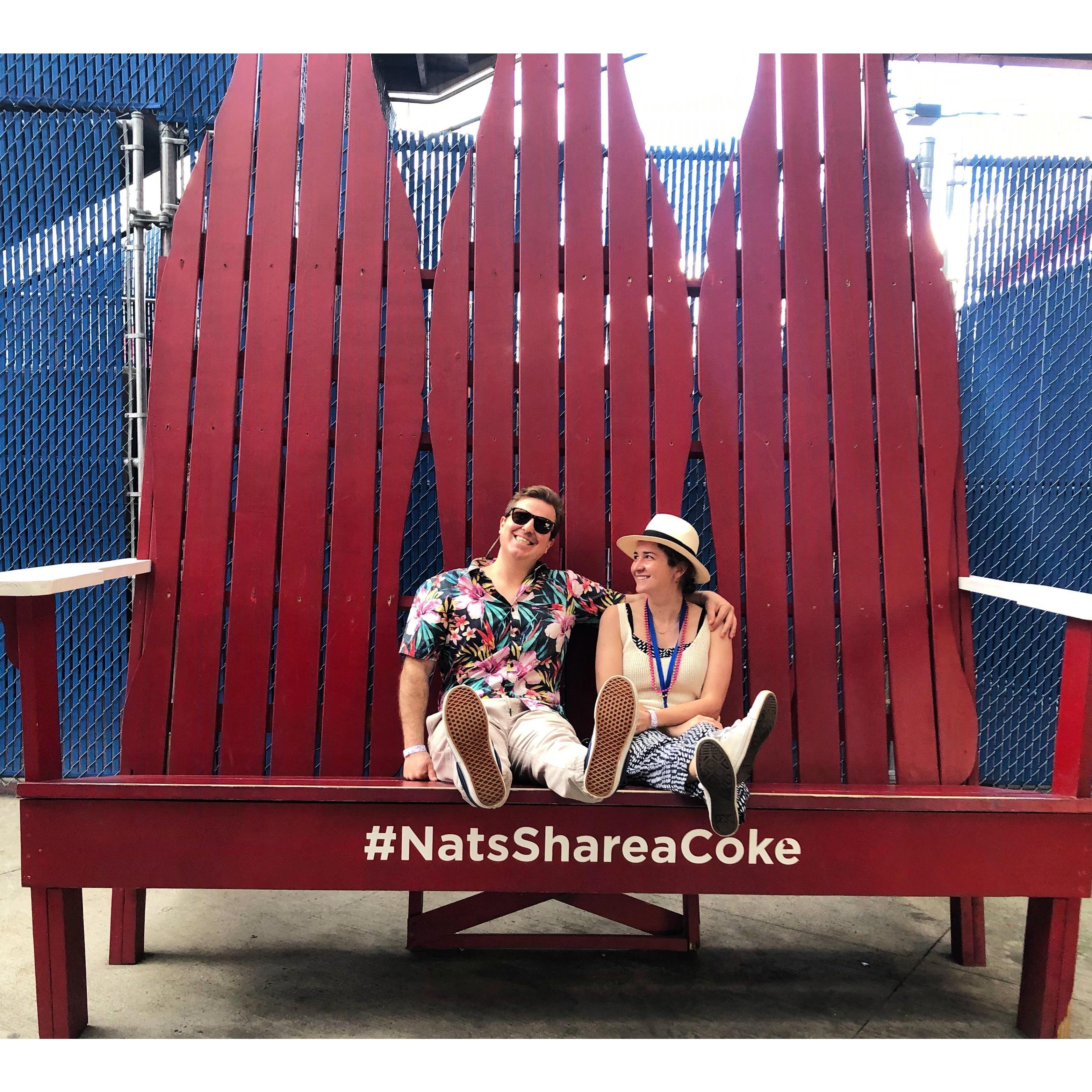 Big chairs, pint sized taquito. Nationals Park, Washington DC