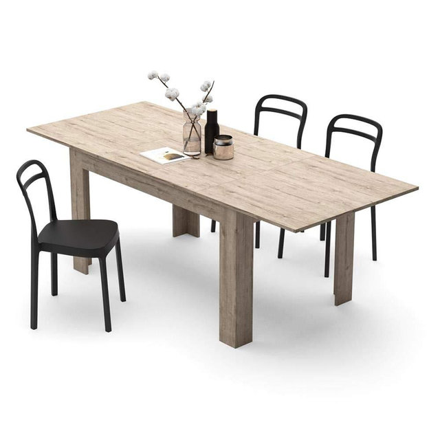 Mobili Fiver, Easy, Extendable Dining Table, Oak, Laminate-Finished, Made in Italy