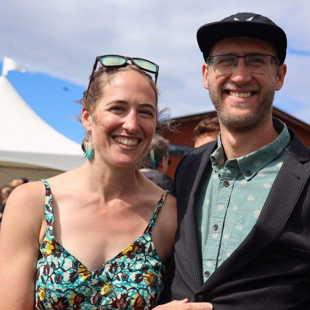 A fancy picture during Heidi and Dre's wedding, 2022. Heidi and Dre were Ben's first new friends in Alaska!