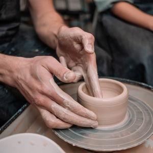 Pottery Wheel Class to make our own espresso mugs