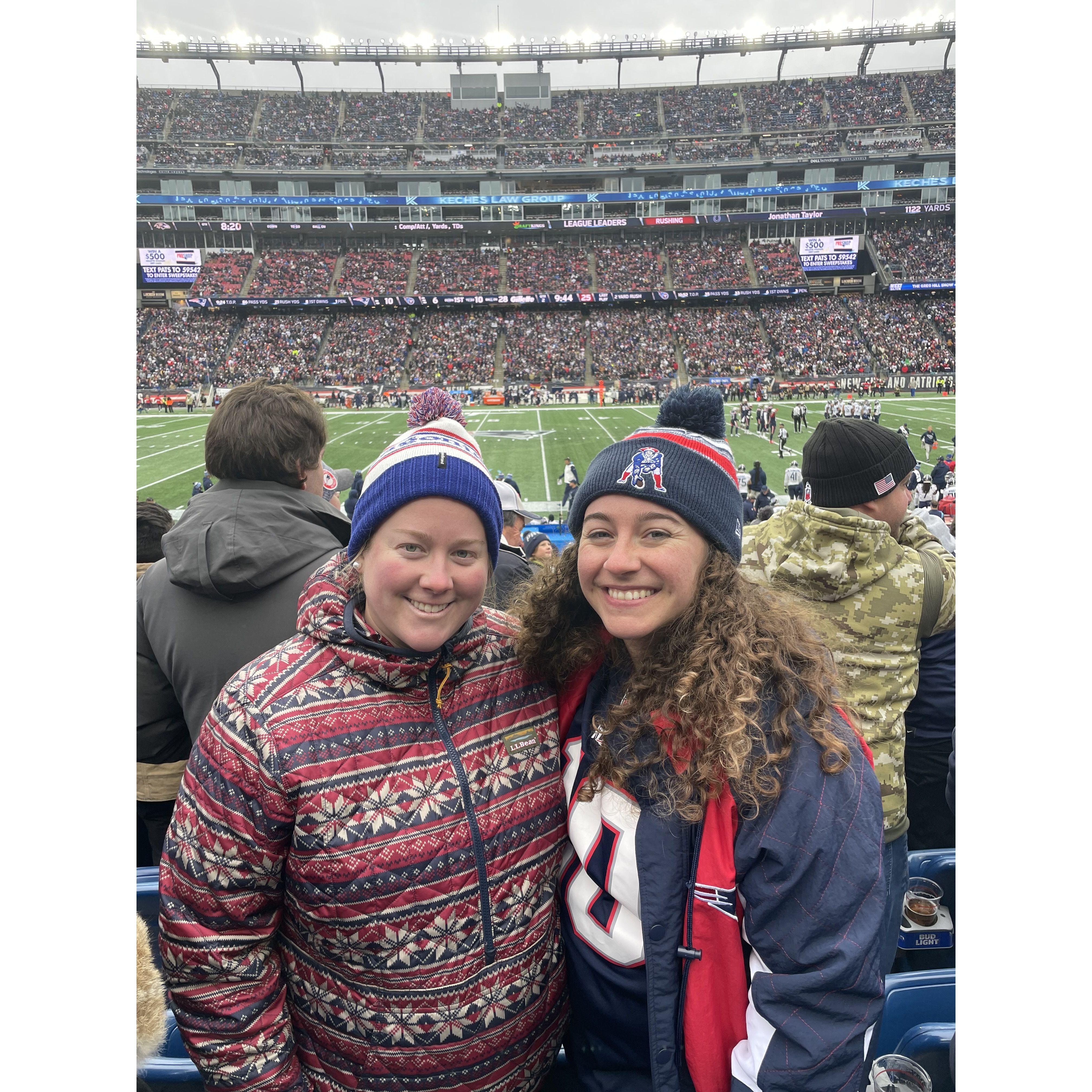 November 2021 - Liz's first Patriots game! (They won, for the record.)