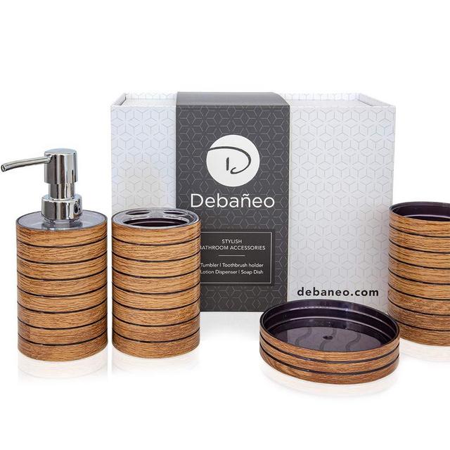 Debaneo Bathroom Accessory Set Modern 4 Piece Bathroom Accessories Set Complete Bathroom Set