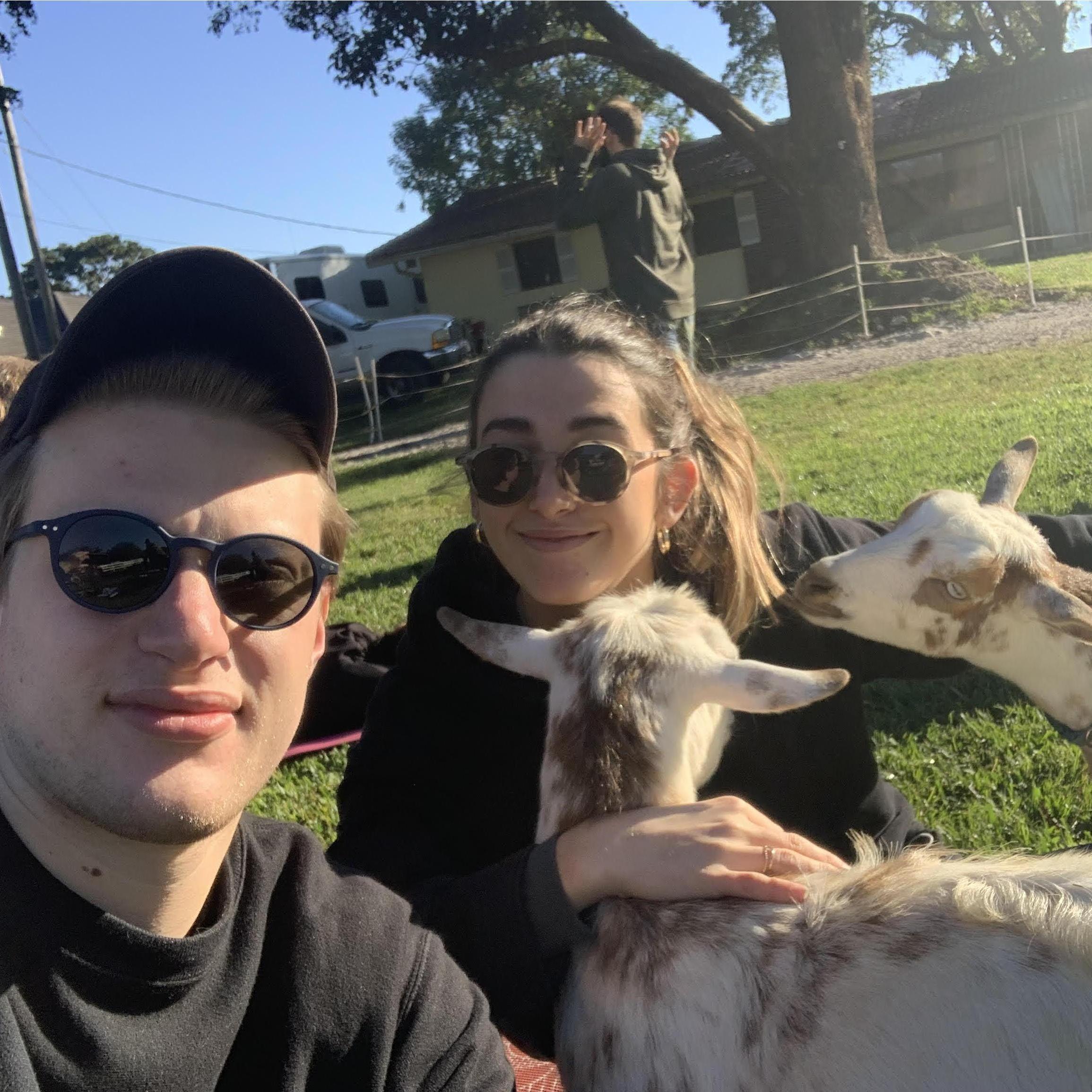 Our first and last time doing goat yoga (2020)