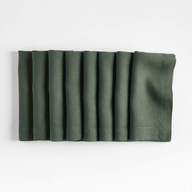 Marin Pine Green Linen Napkin, Set of 8