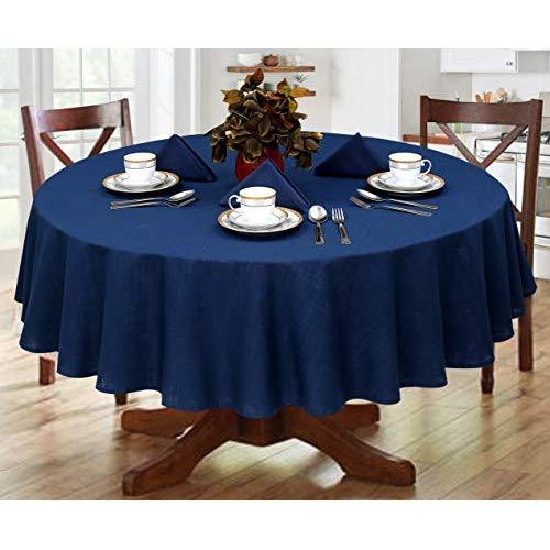 Ruvanti Table Cloth 70" Round 4-6 Seats.Premium Quality 100%Cotton Round Tablecloth .Washable & Reusable Table Cloths Navy Blue Table Cover for Buffet Table, Parties,Holiday Dinner,Wedding & More.