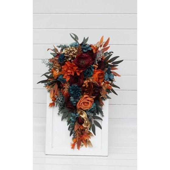 Wedding colors: Dark Teal, Burnt Orange, Burgundy and Gold