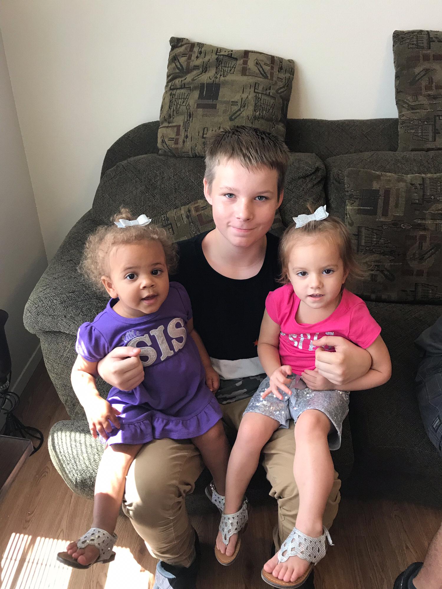 Jayla, Layla, and big brother Devin