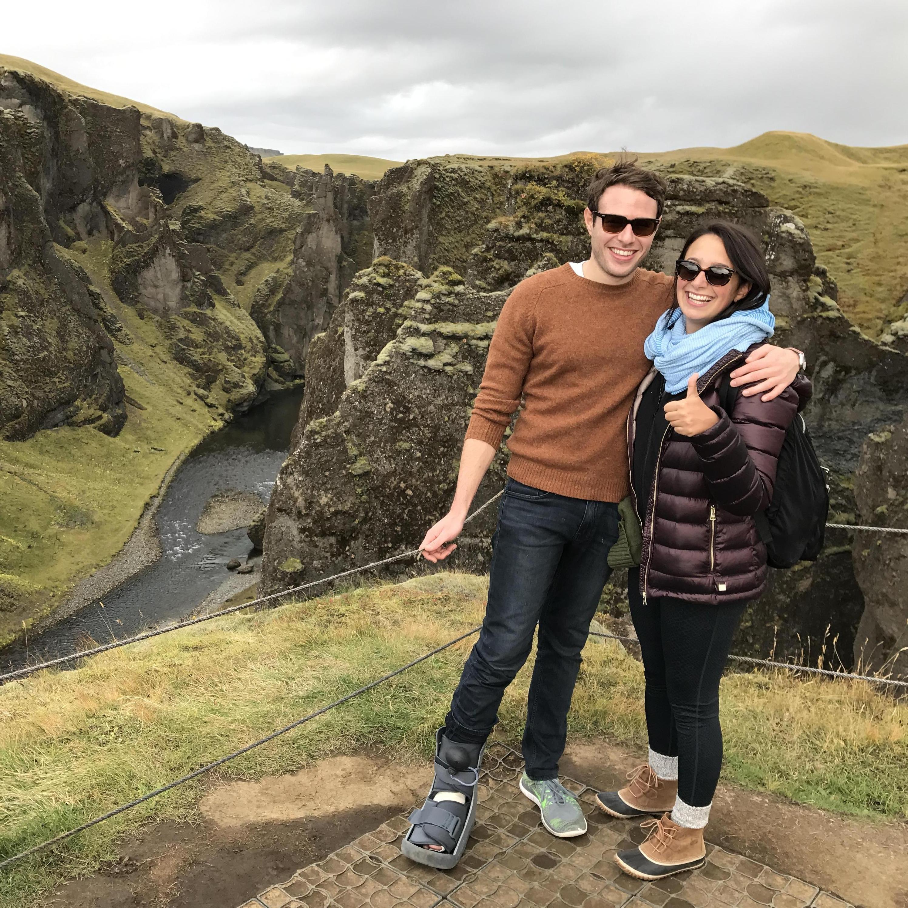 Love is helping each other climb to the top of the mountain when one of you only has one foot to climb with! Iceland, September 2016
