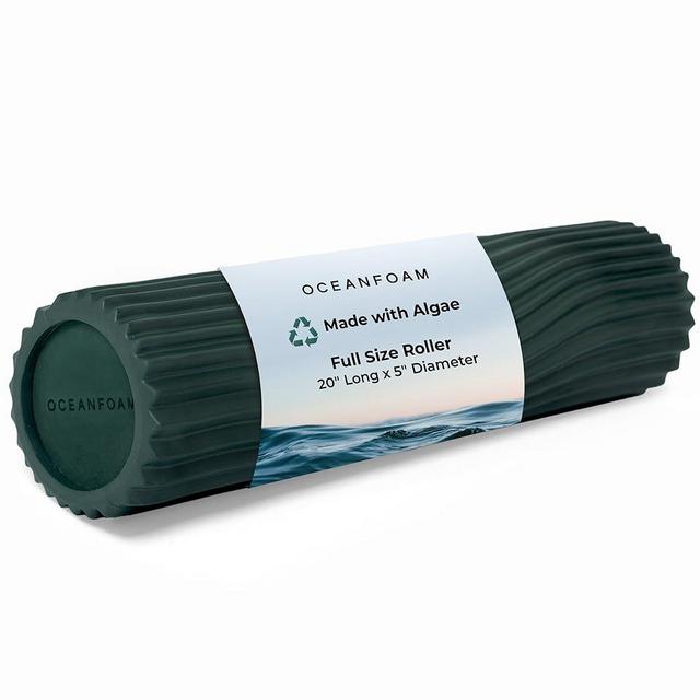 Oceanfoam Tidal Roller - Muscle Massage Foam Roller for Back Pain & Stretching - Ergonomic Wide Wave Textured - Yoga, Athletics, & Wellness - Full Size, 20" x 5" - Hunter