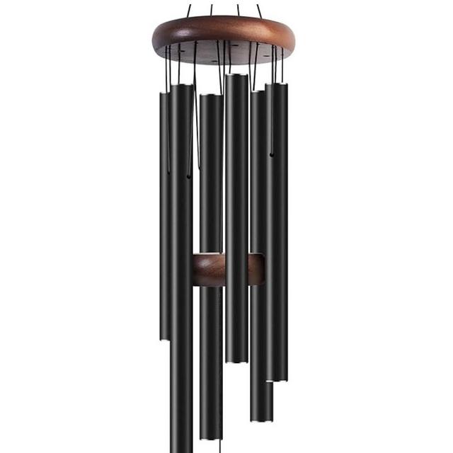 Large Aluminium Wind Chimes 37" to Create a Zen Atmosphere Suitable for Outdoor, Garden, Patio Decoration. Classic Black Wind Chime with Wind Catcher Suitable as A Gift for Mom Neighbor Unisex