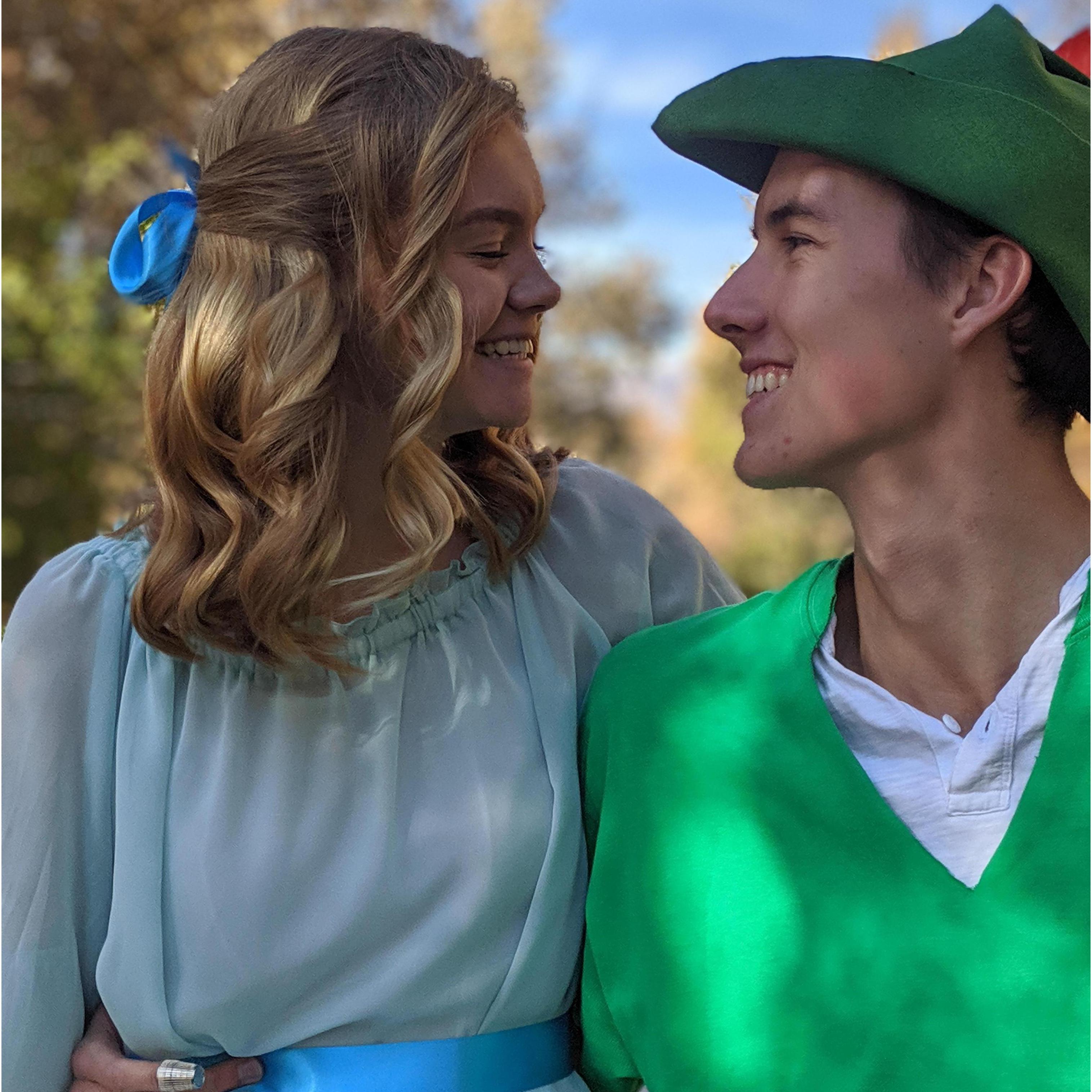 Halloween - We dressed up as Peter and Wendy! Can you find the kiss (thimble)?