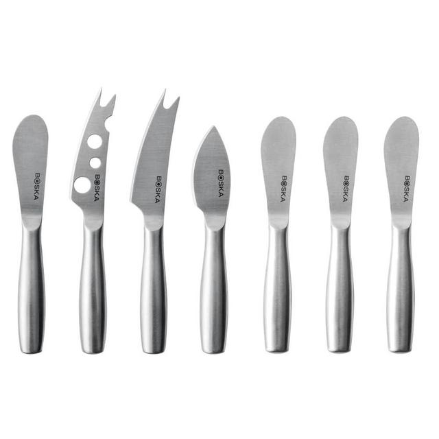 Boska Cheese & Spreading Knife Set Mini Copenhagen – Set of 7 Compact Knives – For All Types of Cheese, Butter, Jam & Other Spreads – Dishwasher Safe – Lightweight – Strong Stainless Steel – Ergonomic