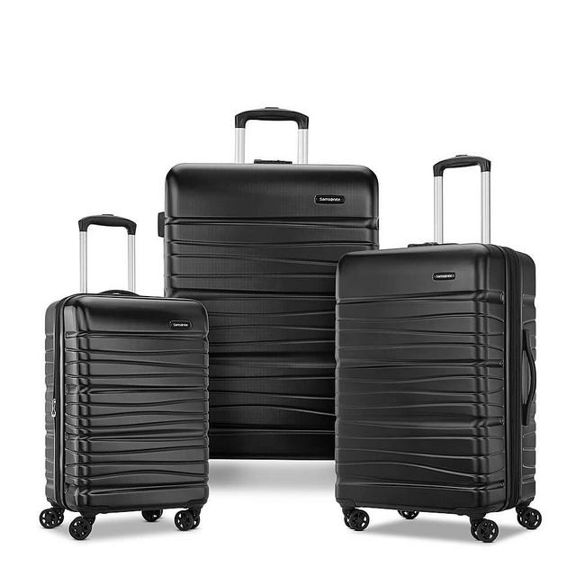 Samsonite Evolve SE Hardside Expandable Luggage with Double Spinner Wheels, Bass Black, 3PC Set (CO/M/L)