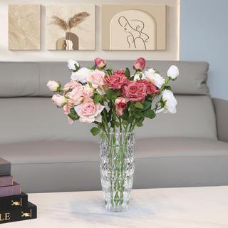 Lorren Home Trends Tall Lead Free Diamond Cut Flower Vase