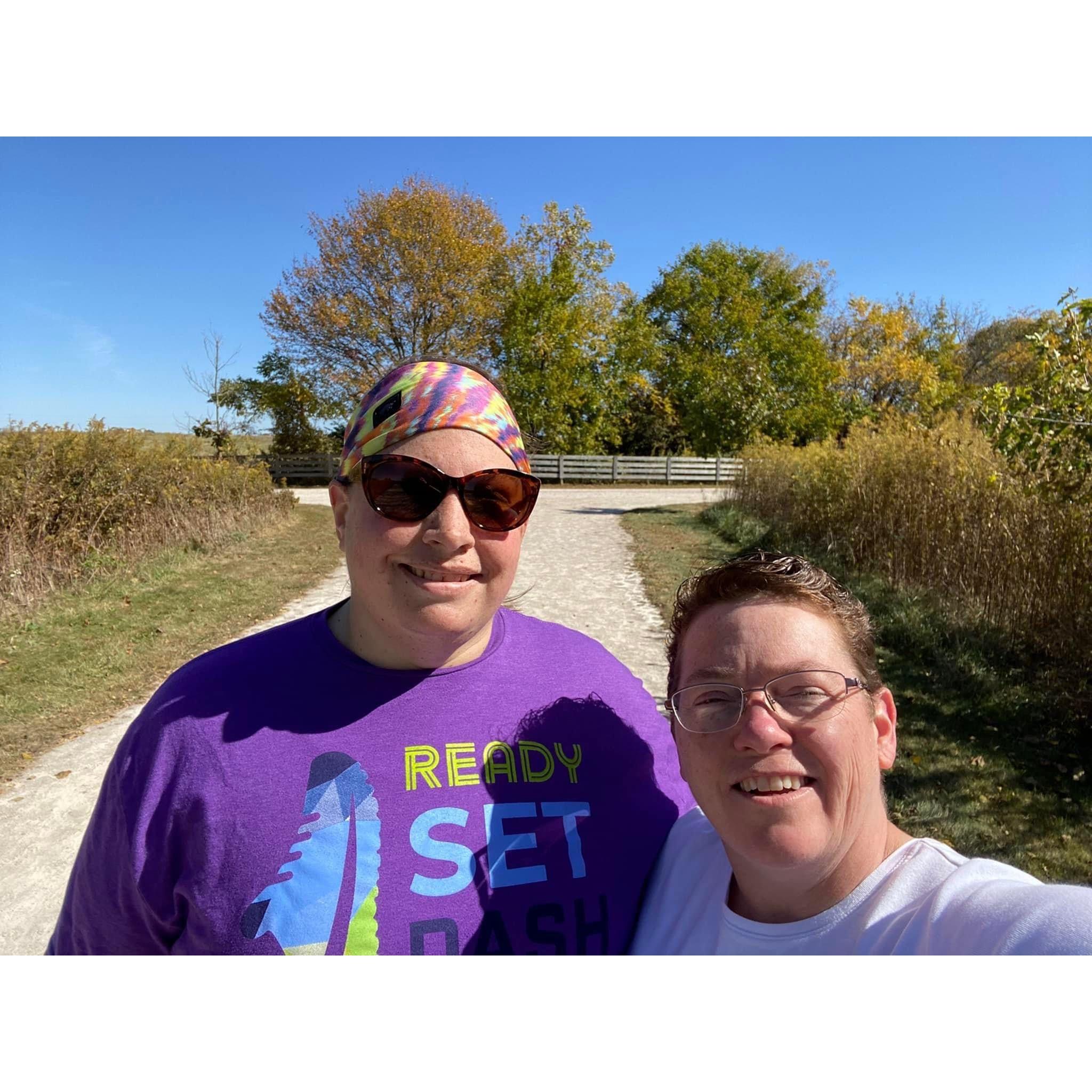 One of our favorite things to do on the weekend is hike! Here we are at Battelle Darby Creek Metro Park last fall