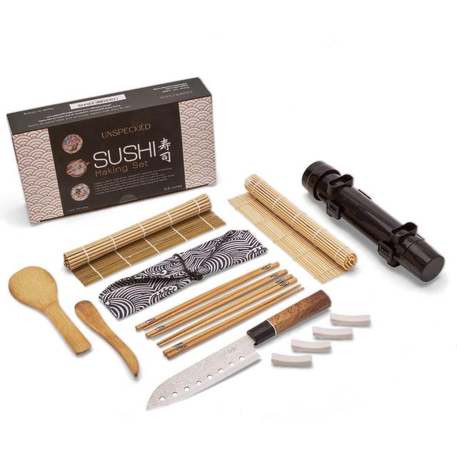 DIY Sushi Making Kit - Complete Sushi Roller Kit With Bamboo Sushi Mat, Bazooka, Rice Paddle, Spreader, Chopsticks, Knife More - Our Sushi Roll Kit Is Great For All Skill Levels