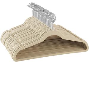 ZOBER - Zober Premium Quality Space Saving Velvet Hangers Strong and Durable Hold Up To 10 Lbs - 360 Degree Chrome Swivel Hook - Ultra Thin Non Slip Suit Hangers - 50 pack (Ivory)