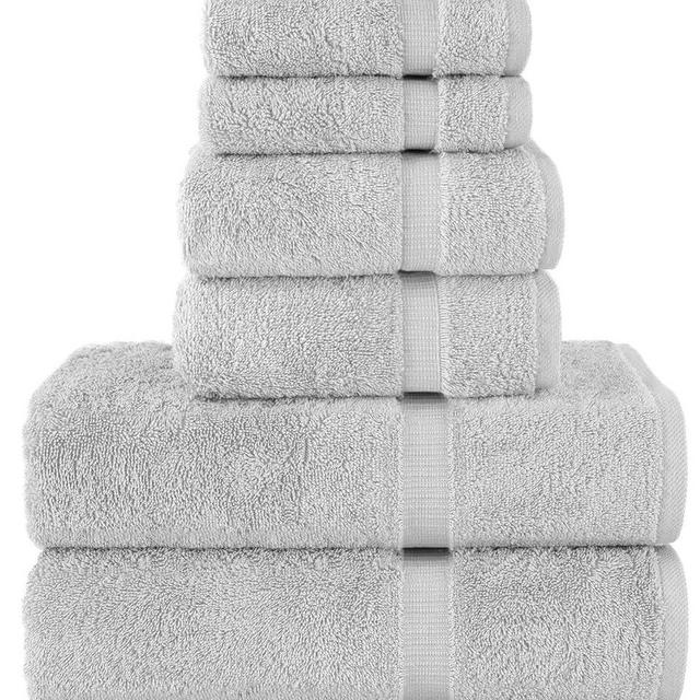 Chakir Turkish Linens |Hotel & Spa Quality 100% Cotton Premium Turkish Towels | Soft & Absorbent (Silver Gray, 6-Piece Towel Sets)